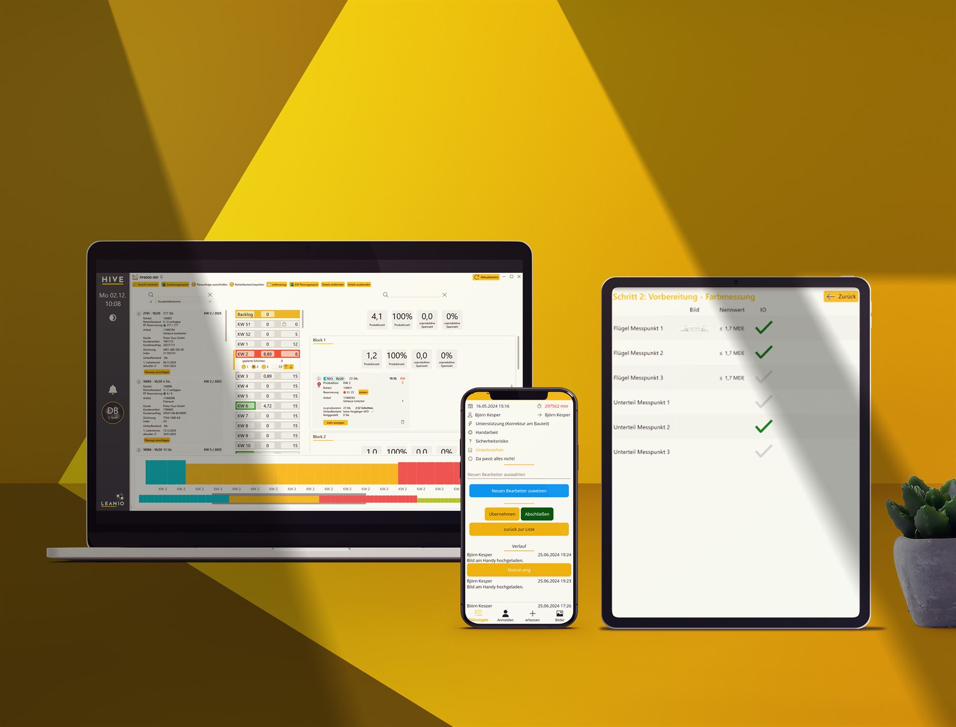 LEANIO Module auf Laptop, Tablet und Smartphone